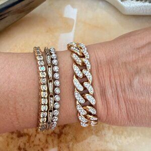 New Gold plated Cuban bracelet with CZ stones bracelet